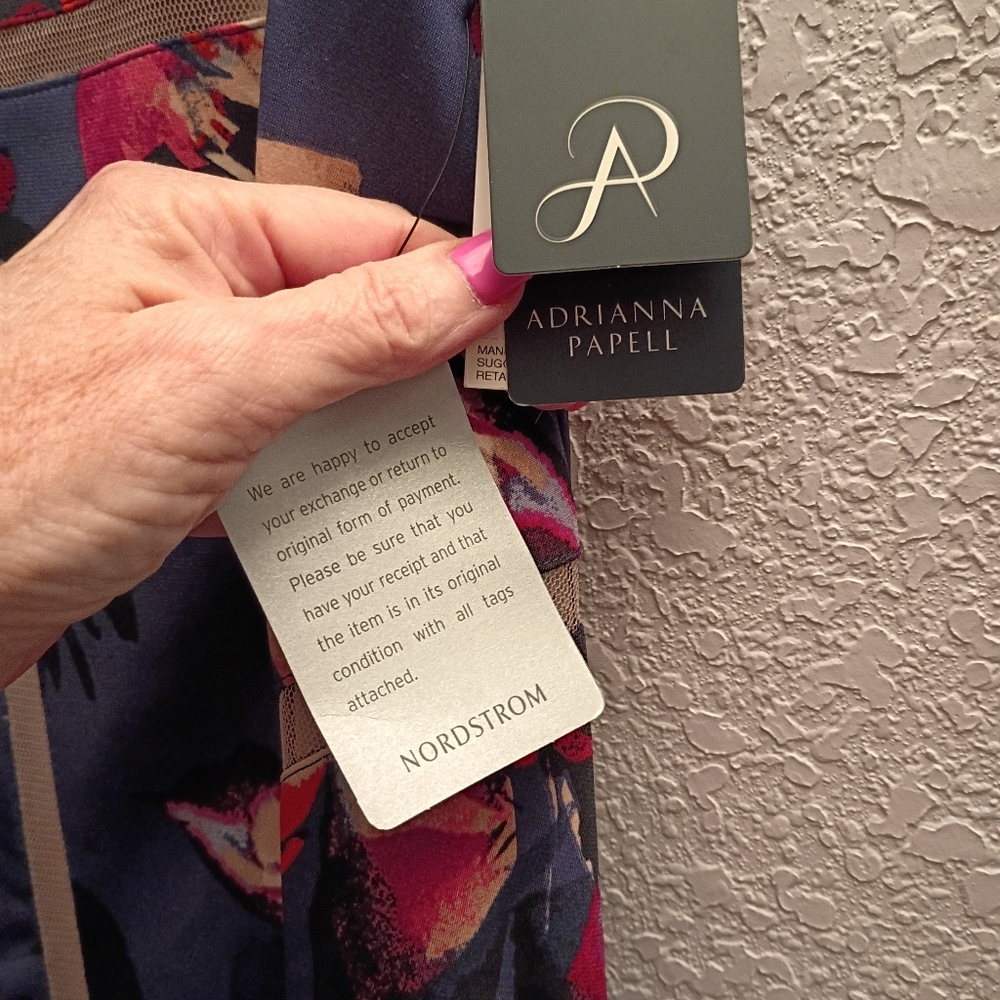 Adrianna Papell Floral Sleeveless Lined Dress 14 NWT - Picture 4 of 9